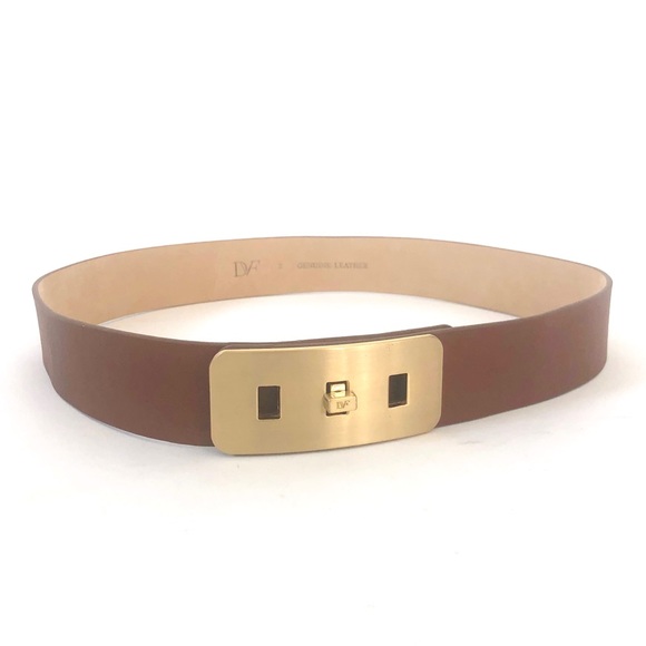 DVF BROWN LEATHER BELT WITH GOLD BUCKLE main image 4